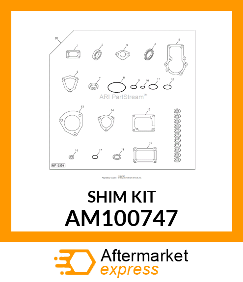 PACK, FUEL INJECTION PUMP SHIM AM100747