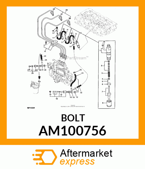 BOLT,BANJO ASSY (FUEL PIPE) AM100756