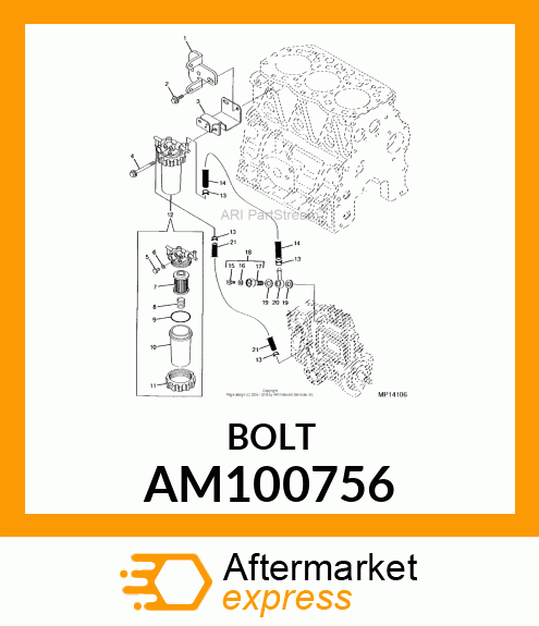 BOLT,BANJO ASSY (FUEL PIPE) AM100756