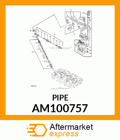 PIPE,NOZZLE LEAK ASSEMBLY AM100757