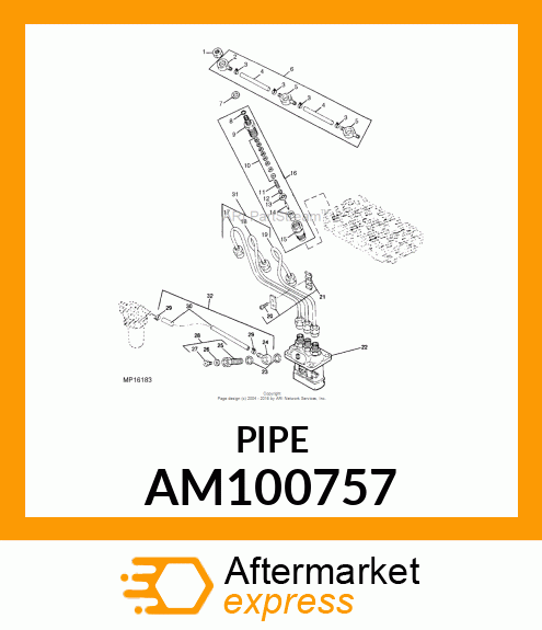 PIPE,NOZZLE LEAK ASSEMBLY AM100757