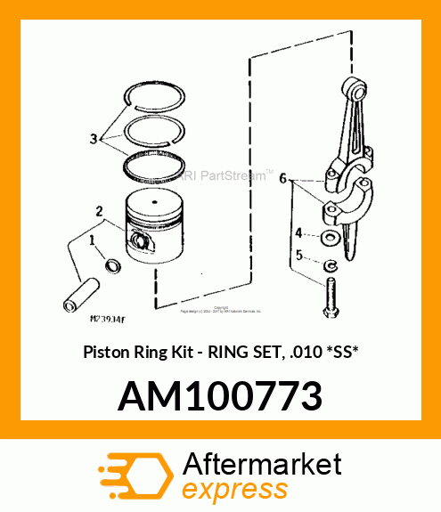 Piston Ring Kit - RING SET, .010 *SS* AM100773