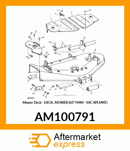 Mower Deck - DECK, MOWER (60" FMM - SVC RPLMNT) AM100791