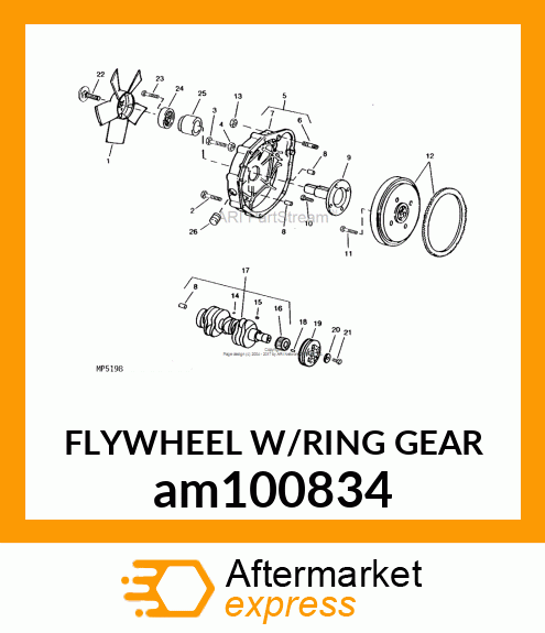 FLYWHEEL W/RING GEAR am100834