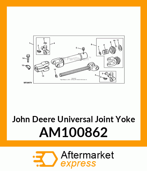 UNIVERSAL JOINT YOKE, YOKE, QUICK D AM100862