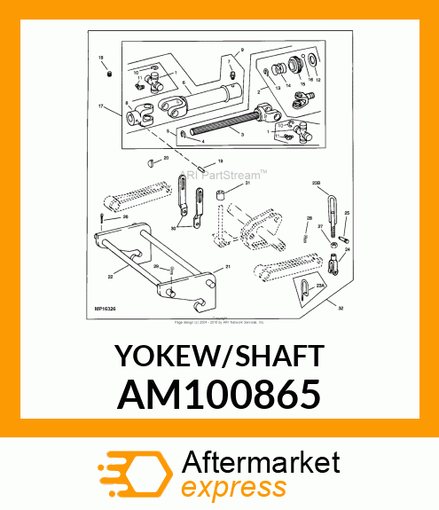 SHAFT AND YOKE TRACTOR HALF AM100865