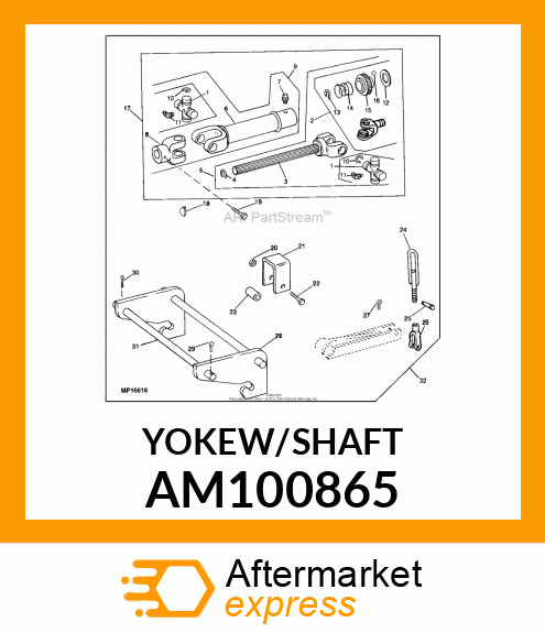 SHAFT AND YOKE TRACTOR HALF AM100865