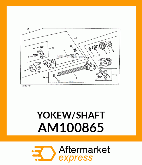 SHAFT AND YOKE TRACTOR HALF AM100865