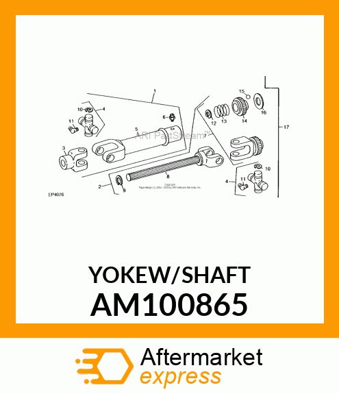 SHAFT AND YOKE TRACTOR HALF AM100865