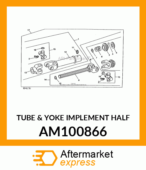 TUBE amp; YOKE IMPLEMENT HALF AM100866