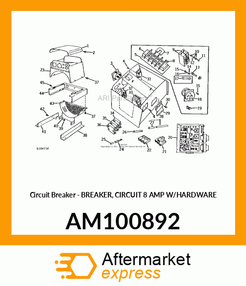 Circuit Breaker - BREAKER, CIRCUIT 8 AMP W/HARDWARE AM100892