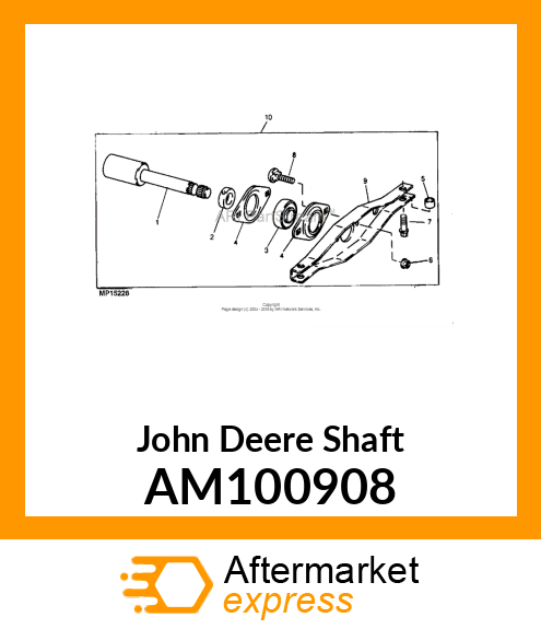 SHAFT, SHAFT, FRONT PTO EXTENSION AM100908