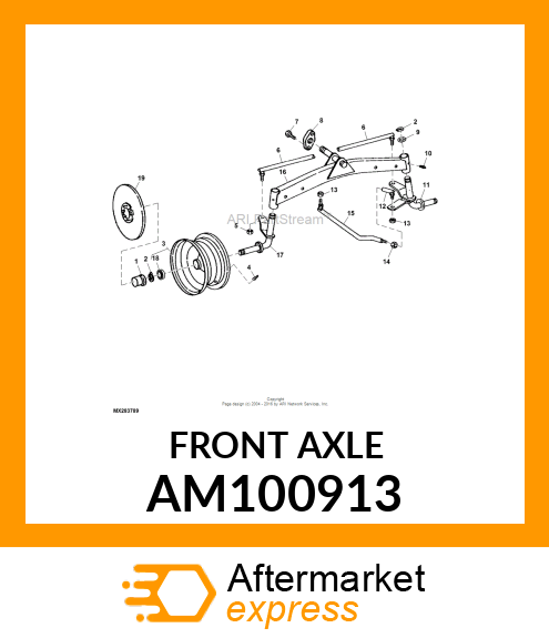 Front Axle - AXLE, WELDED FRONT AM100913