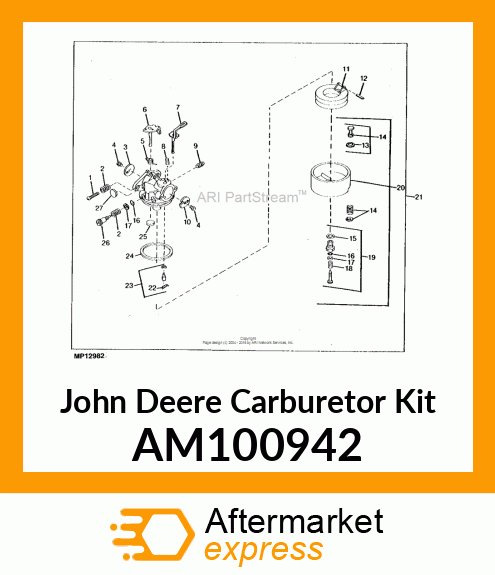 CARBURETOR REPAIR KIT AM100942