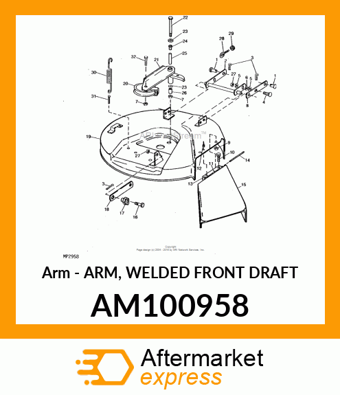 Arm - ARM, WELDED FRONT DRAFT AM100958