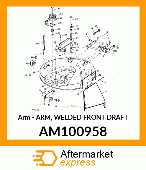 Arm - ARM, WELDED FRONT DRAFT AM100958