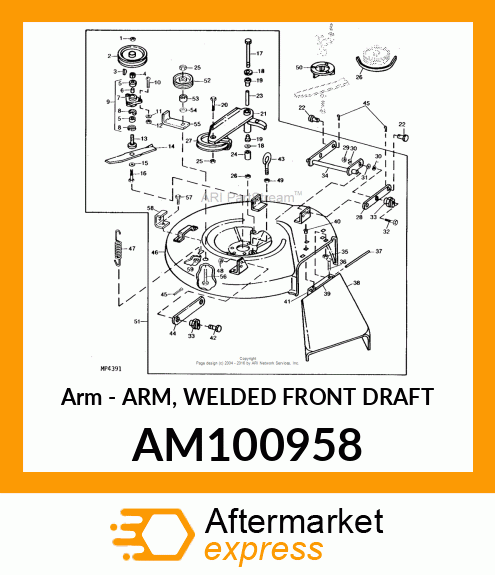 Arm - ARM, WELDED FRONT DRAFT AM100958