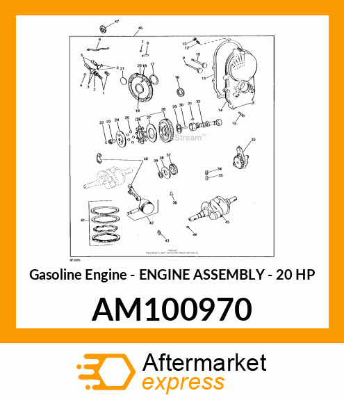 Gasoline Engine - ENGINE ASSEMBLY - 20 HP AM100970