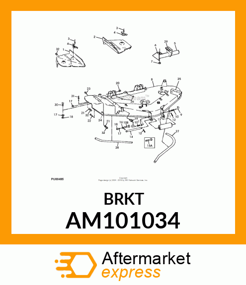 BRACKET, WELDED REAR ROLLER AM101034