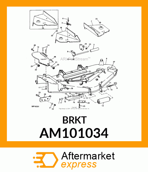 BRACKET, WELDED REAR ROLLER AM101034