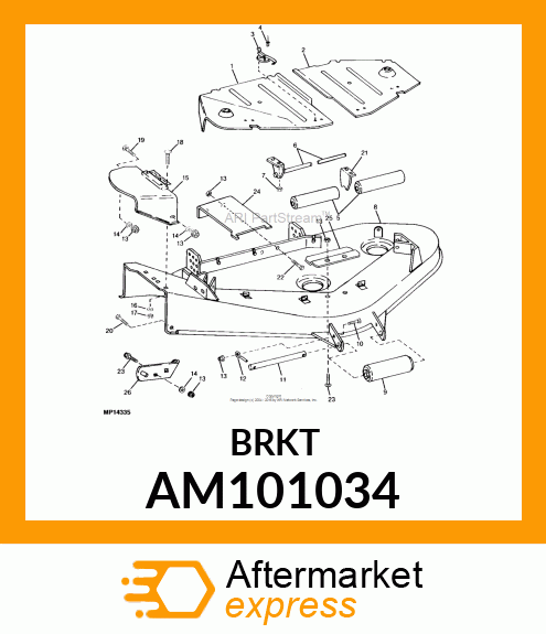 BRACKET, WELDED REAR ROLLER AM101034