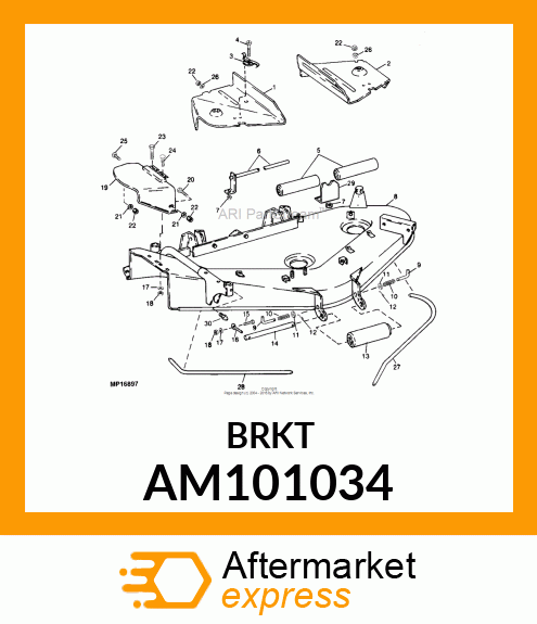 BRACKET, WELDED REAR ROLLER AM101034