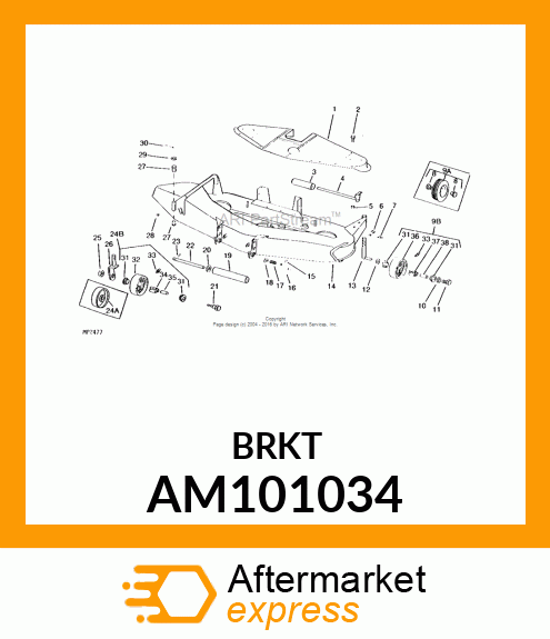 BRACKET, WELDED REAR ROLLER AM101034