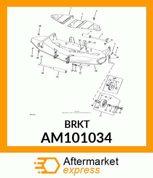 BRACKET, WELDED REAR ROLLER AM101034