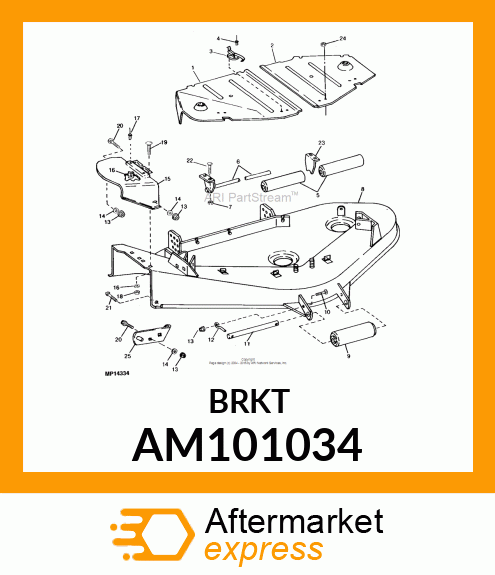 BRACKET, WELDED REAR ROLLER AM101034