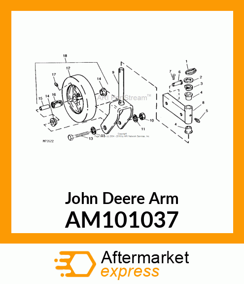 ARM, WELDED CASTER AM101037