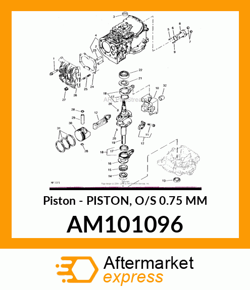 Piston - PISTON, O/S 0.75 MM AM101096