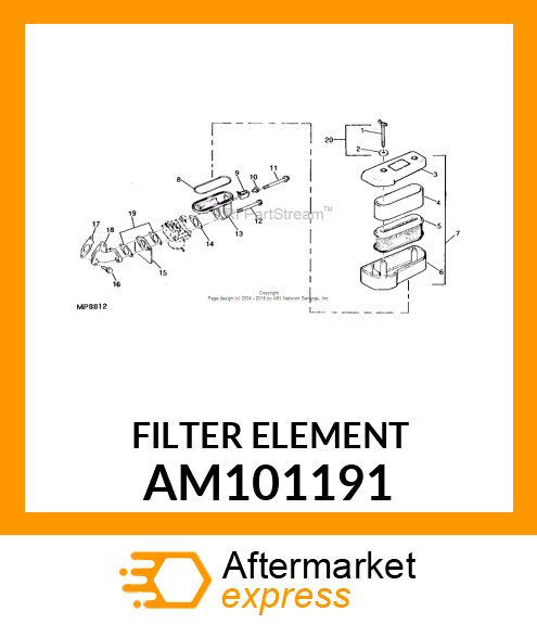 ELEMENT, PAPER AIR FILTER AM101191