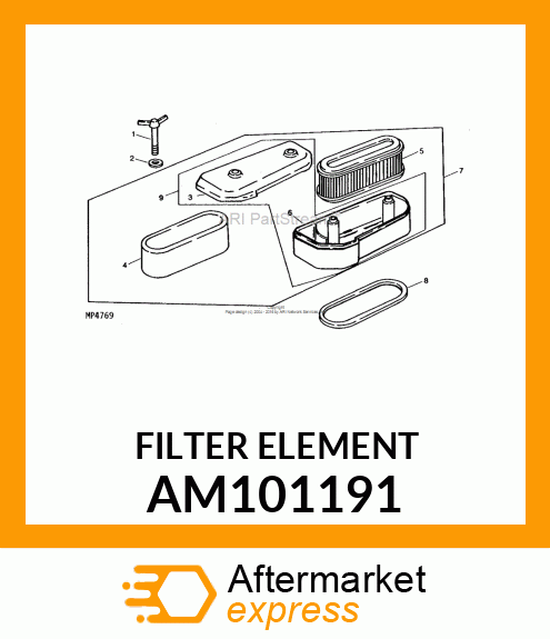 ELEMENT, PAPER AIR FILTER AM101191