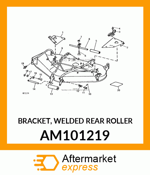 BRACKET, WELDED REAR ROLLER AM101219