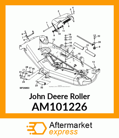 ROLLER, REAR ASSEMBLY AM101226