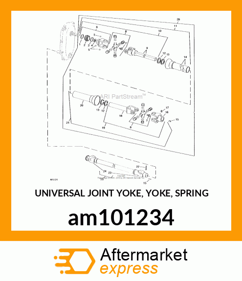 UNIVERSAL JOINT YOKE, YOKE, SPRING am101234