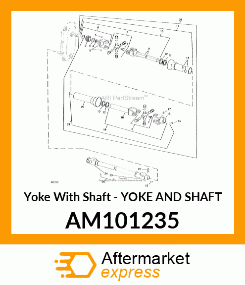 Yoke With Shaft - YOKE AND SHAFT AM101235