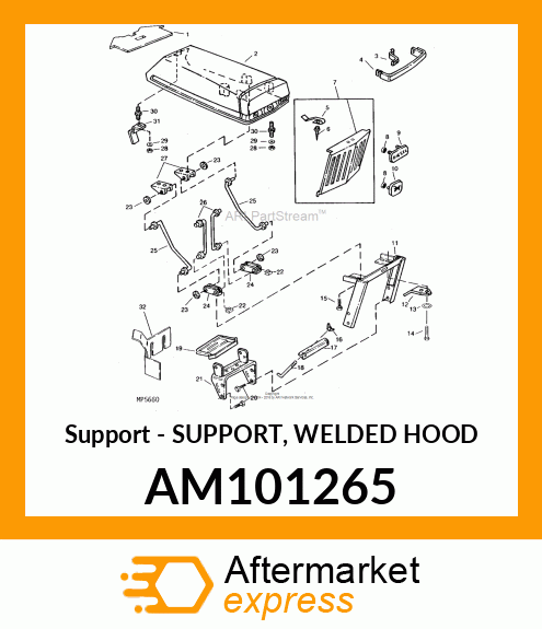 Support - SUPPORT, WELDED HOOD AM101265