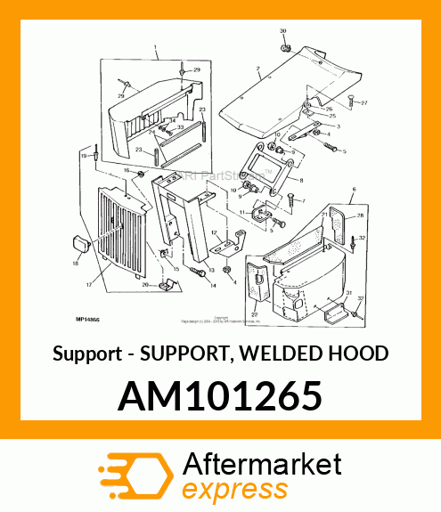 Support - SUPPORT, WELDED HOOD AM101265