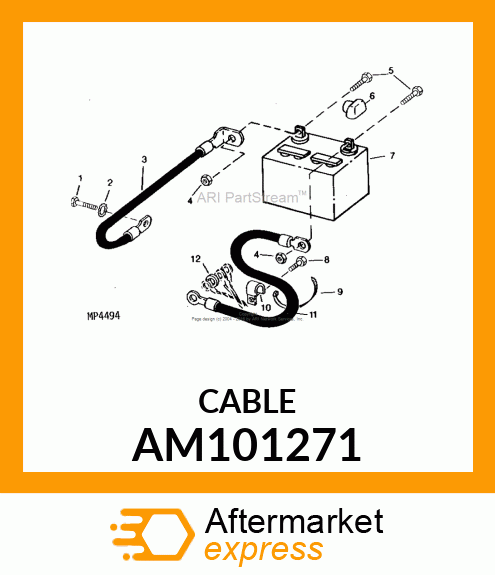 CABLE, NEGATIVE BATTERY AM101271
