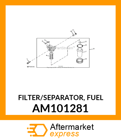 FILTER/SEPARATOR, FUEL AM101281