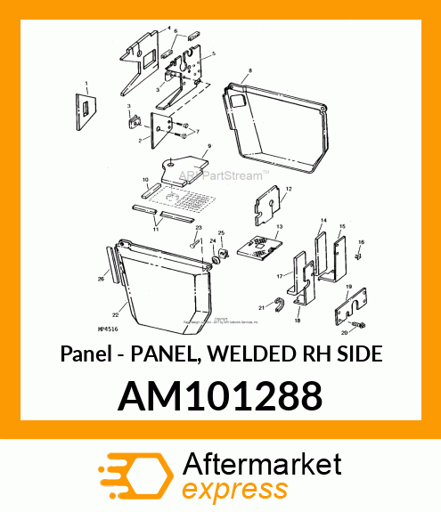 Panel - PANEL, WELDED RH SIDE AM101288