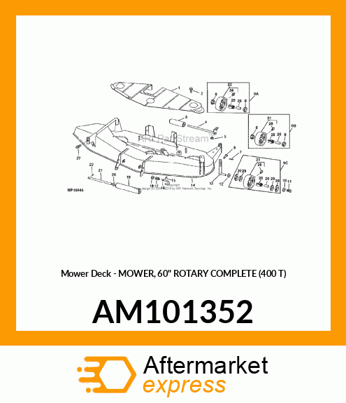 Mower Deck - MOWER, 60" ROTARY COMPLETE (400 T) AM101352