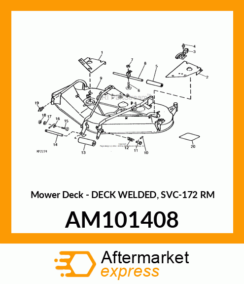 Mower Deck - DECK WELDED, SVC-172 RM AM101408