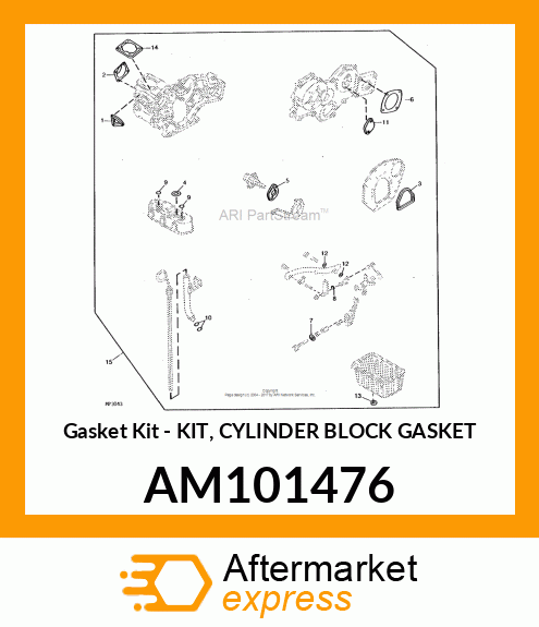 Gasket Kit - KIT, CYLINDER BLOCK GASKET AM101476