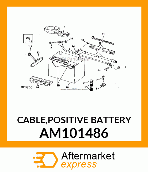 CABLE,POSITIVE BATTERY AM101486
