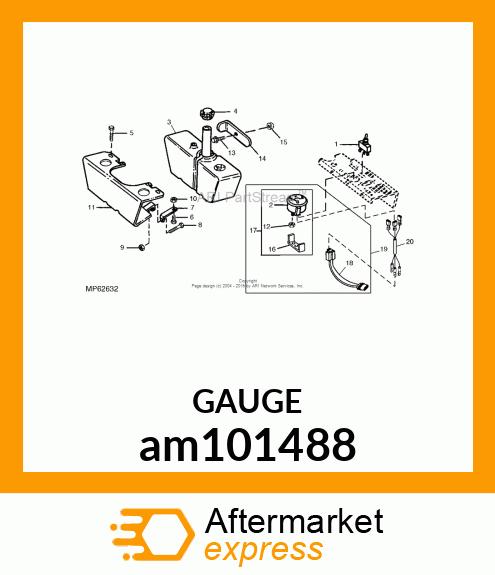 GAUGE, FUEL W/ BRACKET amp; NUTS am101488