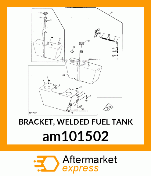 BRACKET, WELDED FUEL TANK am101502