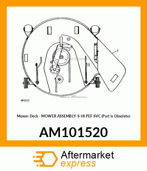 Mower Deck - MOWER ASSEMBLY-S-HI PEF-SVC (Part is Obsolete) AM101520