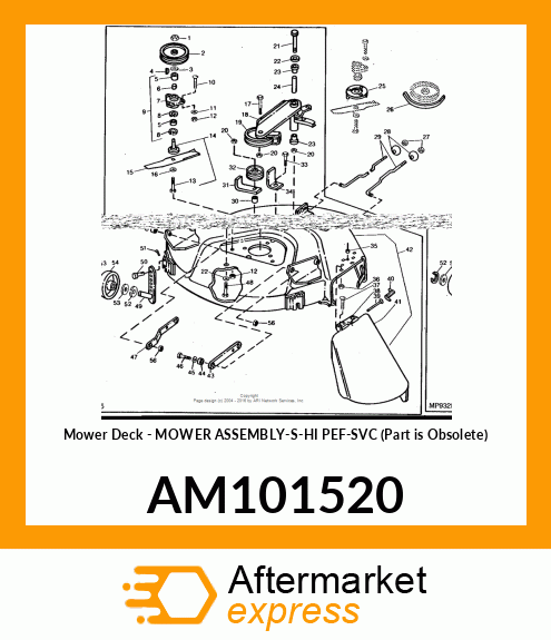 Mower Deck - MOWER ASSEMBLY-S-HI PEF-SVC (Part is Obsolete) AM101520